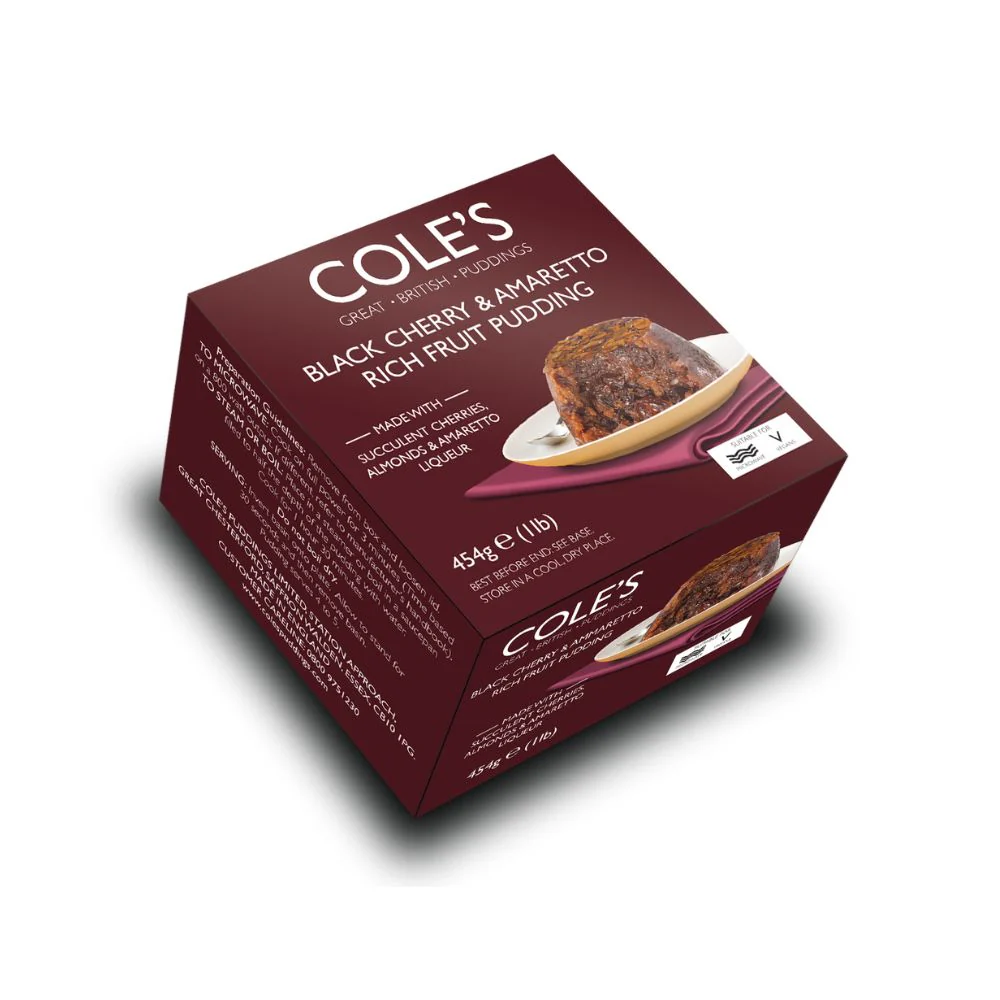 Cole's Black Cherry & Amaretto Pudding 454g
