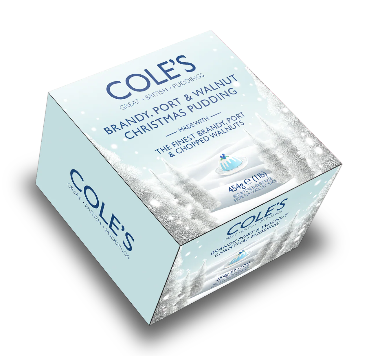 Cole's Brandy, Port and Walnut Round Christmas Pudding 454g
